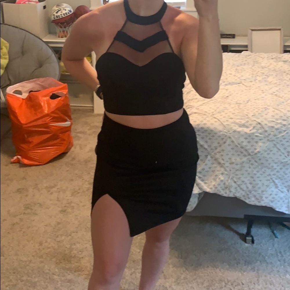 Two piece semi formal dress
